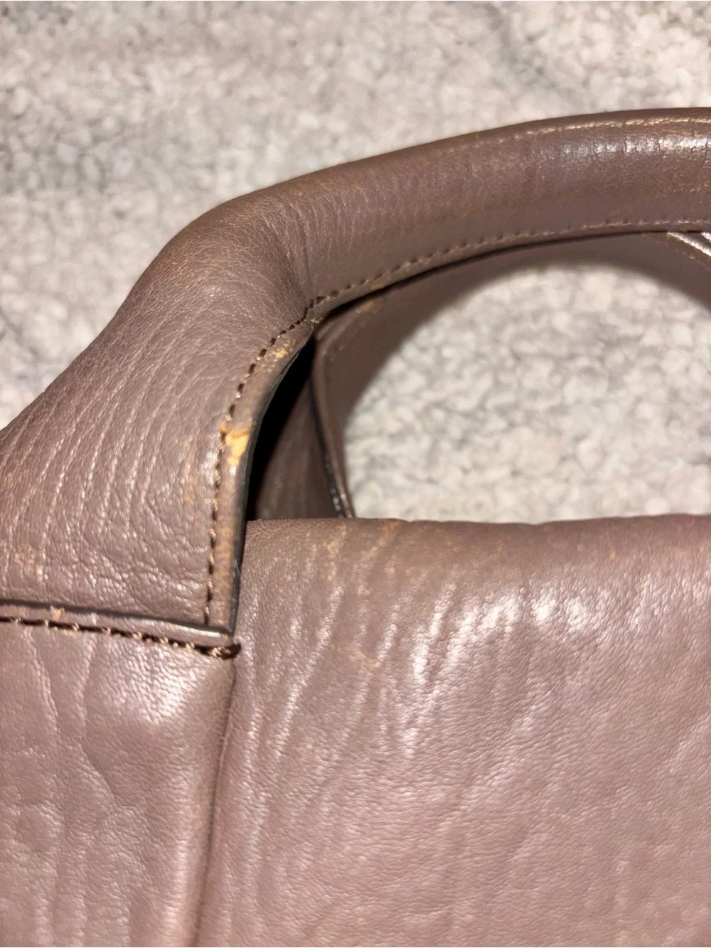 MCM Keana Gunmetal Studded Pebbled Leather Satchel Bag